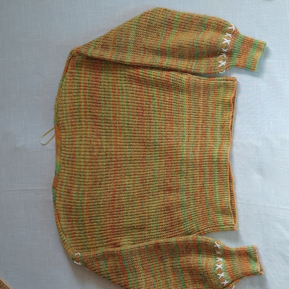 Mustard knit crop cardigan sweater lightweight size small - Picture 8 of 11